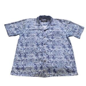 Favant EUC Mens Hawaiian Business Casual Buttondown Aloha Shirt All Over Print T